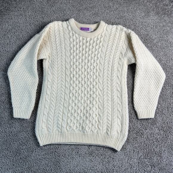 VTG Highland Home Industries Sweater Womens S Fisherman 100% Wool Scotland - Picture 1 of 11